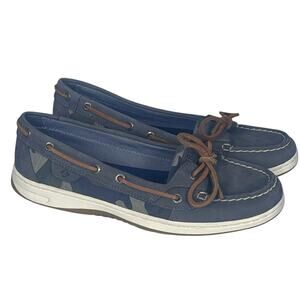 Sperry Angelfish Boat Shoes Camo Print Womens 9.5 Grey Preppy Nautical NWOB